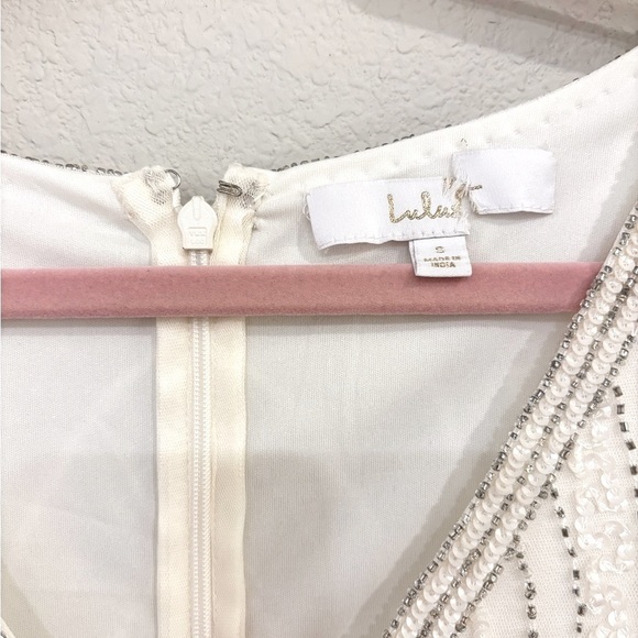 Size S Lulus Make Them Marvel White Beaded Mermaid‎ Maxi Dress - Picture 6 of 8